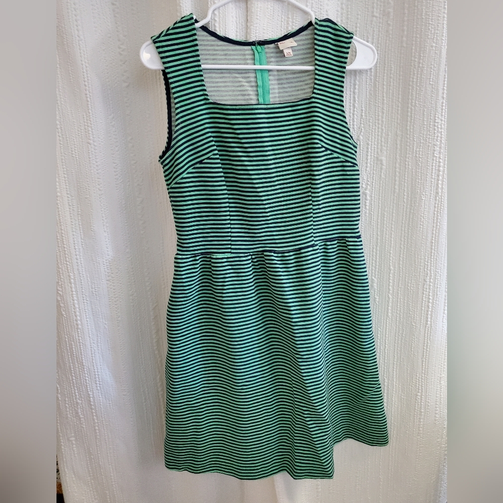 Merona Green and Black Striped Mini Dress